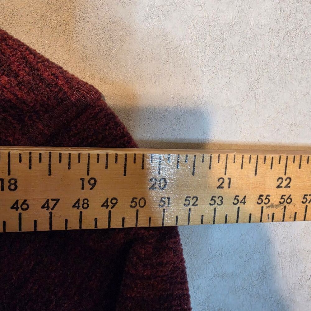 Eddie Bauer quarter-zip Fleece pullover heathered D-red olive chest pocket XL - Picture 6 of 7